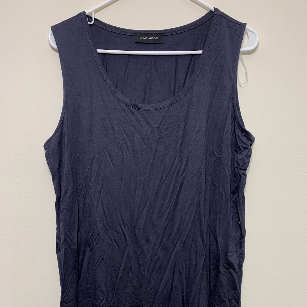 Rae Mode Sleeveless Basic Tank Top- Midnight Blue